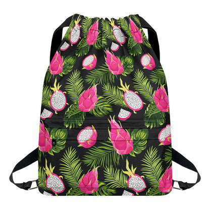 Tropical Pitaya Pattern Print Drawstring Backpack