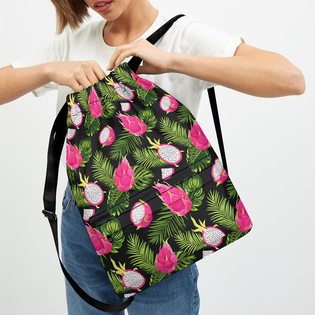 Tropical Pitaya Pattern Print Drawstring Backpack
