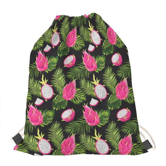 Tropical Pitaya Pattern Print Drawstring Bag