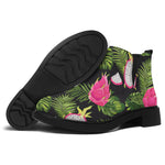 Tropical Pitaya Pattern Print Flat Ankle Boots