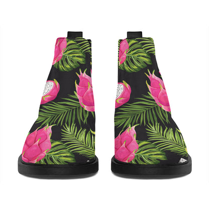 Tropical Pitaya Pattern Print Flat Ankle Boots