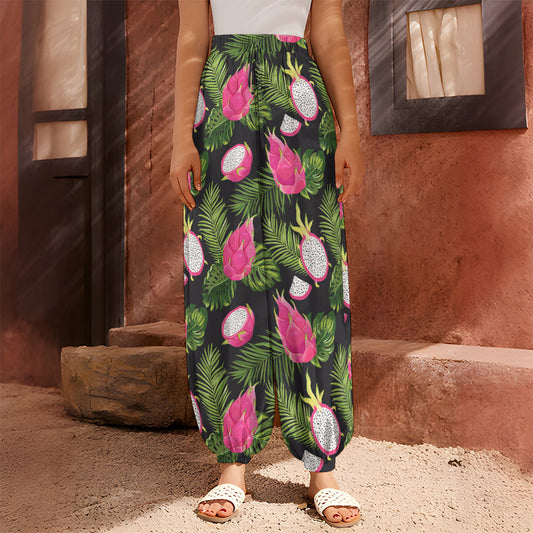 Tropical Pitaya Pattern Print Harem Pants