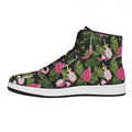 Tropical Pitaya Pattern Print High Top Leather Sneakers