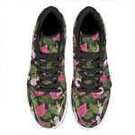 Tropical Pitaya Pattern Print High Top Leather Sneakers