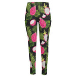 Tropical Pitaya Pattern Print High-Waisted Pocket Leggings