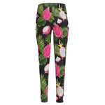 Tropical Pitaya Pattern Print High-Waisted Pocket Leggings