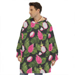 Tropical Pitaya Pattern Print Hoodie Blanket