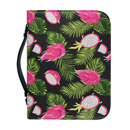Tropical Pitaya Pattern Print Leather Bible Cover