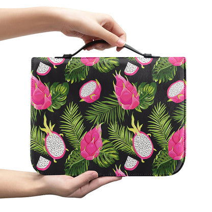 Tropical Pitaya Pattern Print Leather Bible Cover