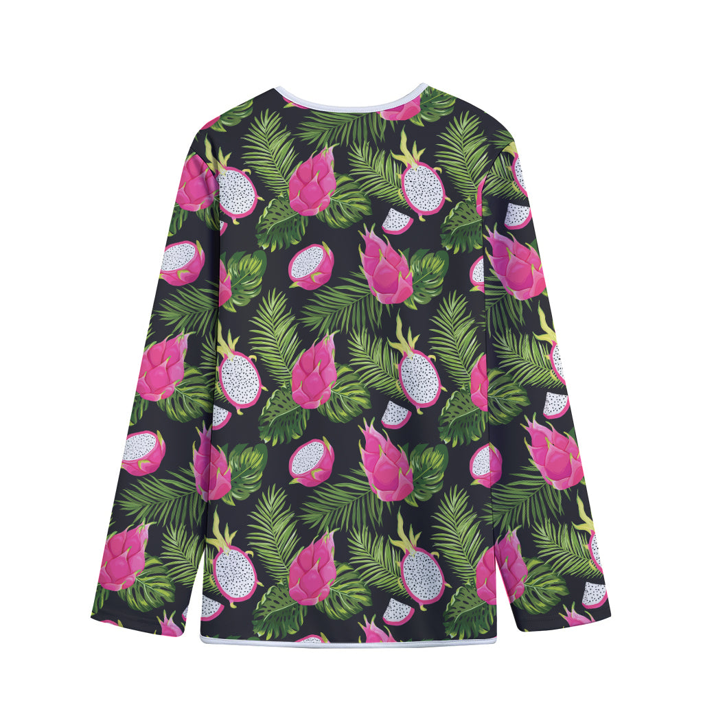 Tropical Pitaya Pattern Print Long Sleeve Short Coat
