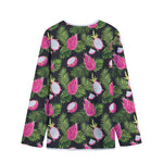 Tropical Pitaya Pattern Print Long Sleeve Short Coat