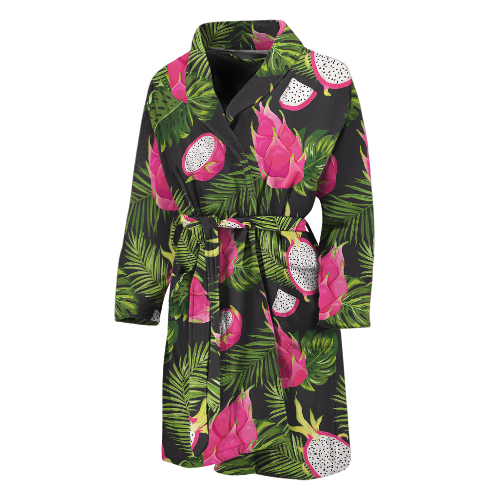 Tropical Pitaya Pattern Print Men's Bathrobe