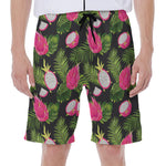 Tropical Pitaya Pattern Print Men's Beach Shorts