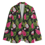 Tropical Pitaya Pattern Print Men's Blazer
