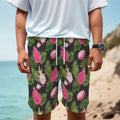 Tropical Pitaya Pattern Print Men's Cargo Shorts