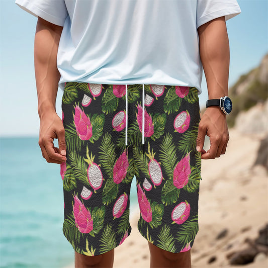 Tropical Pitaya Pattern Print Men's Cargo Shorts