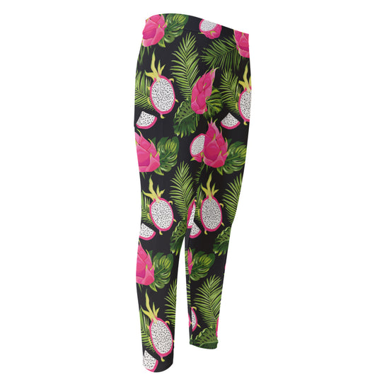 Tropical Pitaya Pattern Print Men's Compression Pants