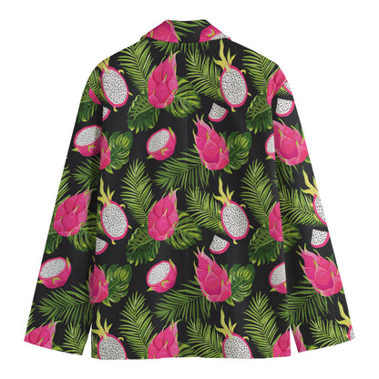 Tropical Pitaya Pattern Print Men's Cotton Blazer