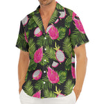 Tropical Pitaya Pattern Print Men's Deep V-Neck Shirt