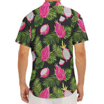 Tropical Pitaya Pattern Print Men's Deep V-Neck Shirt