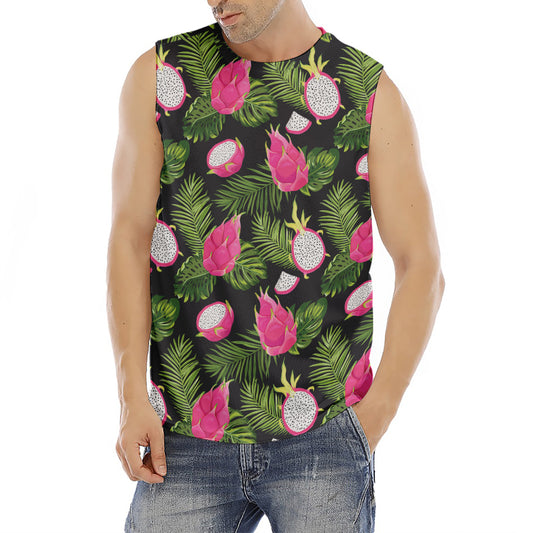 Tropical Pitaya Pattern Print Men's Fitness Tank Top