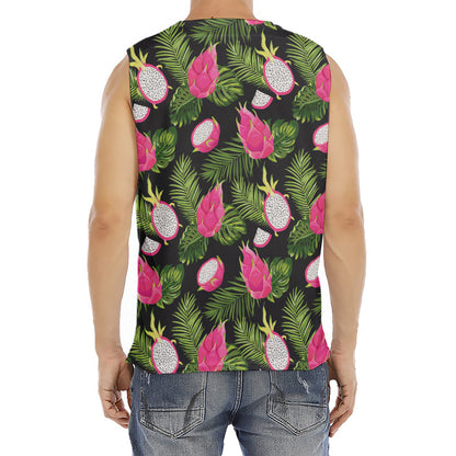 Tropical Pitaya Pattern Print Men's Fitness Tank Top