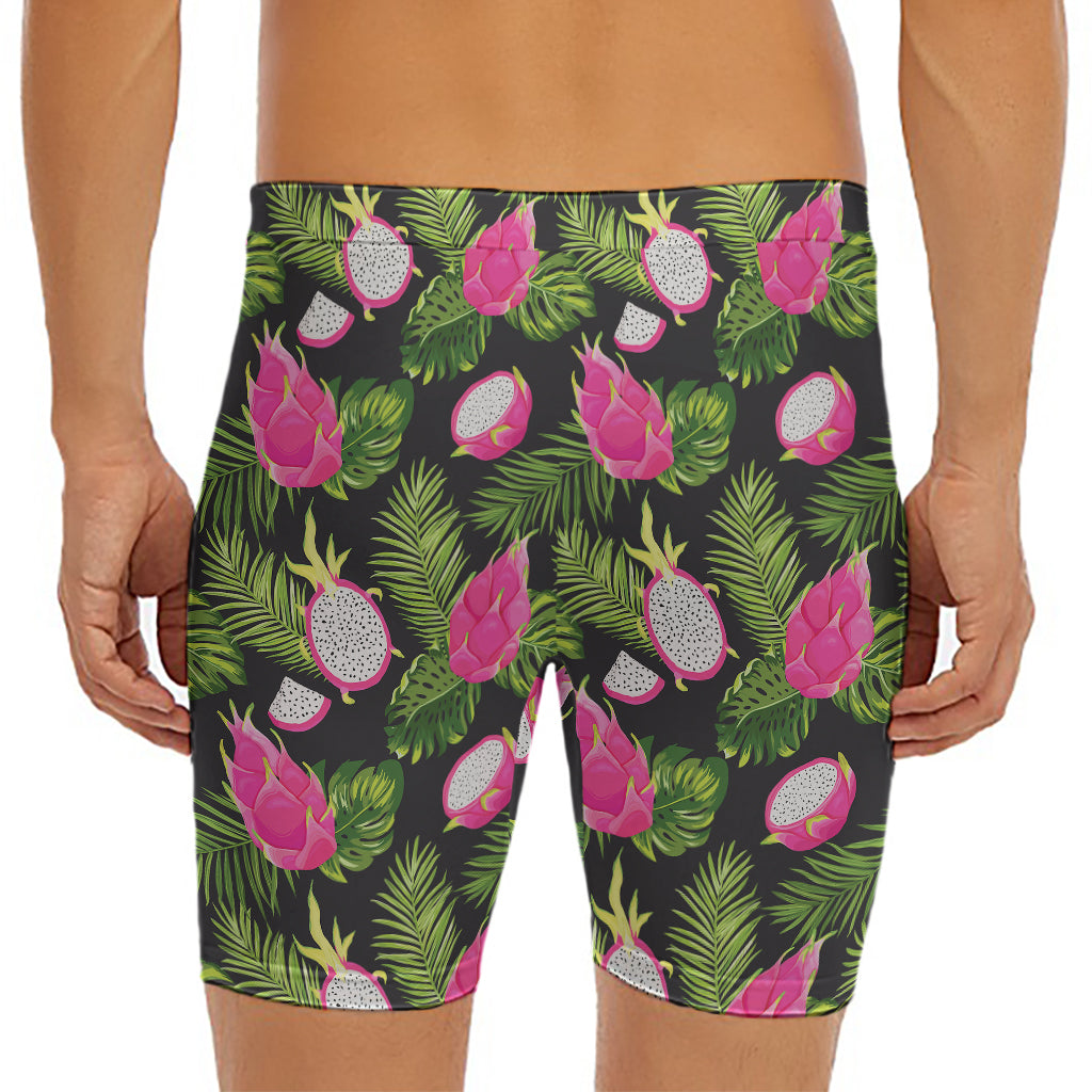 Tropical Pitaya Pattern Print Men's Long Boxer Briefs
