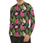 Tropical Pitaya Pattern Print Men's Long Sleeve Rash Guard
