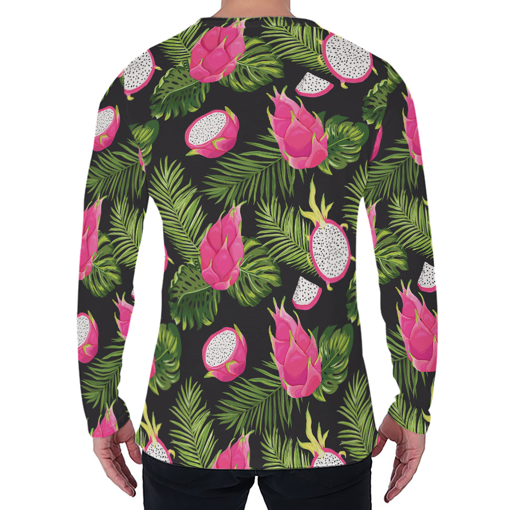Tropical Pitaya Pattern Print Men's Long Sleeve T-Shirt