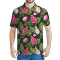 Tropical Pitaya Pattern Print Men's Polo Shirt