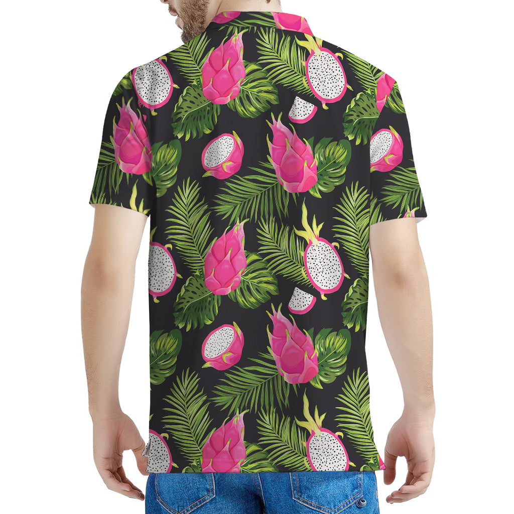 Tropical Pitaya Pattern Print Men's Polo Shirt