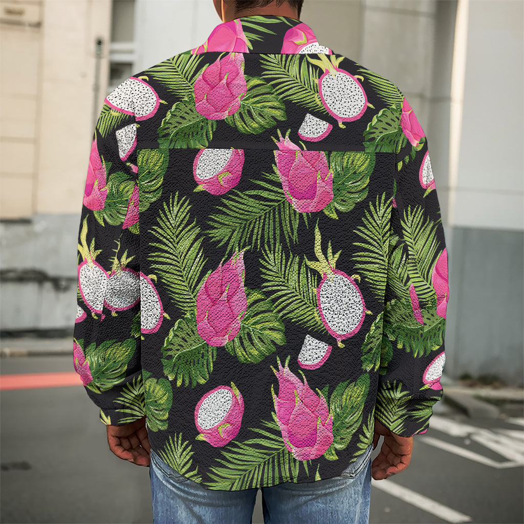 Tropical Pitaya Pattern Print Men's Shirt Jacket