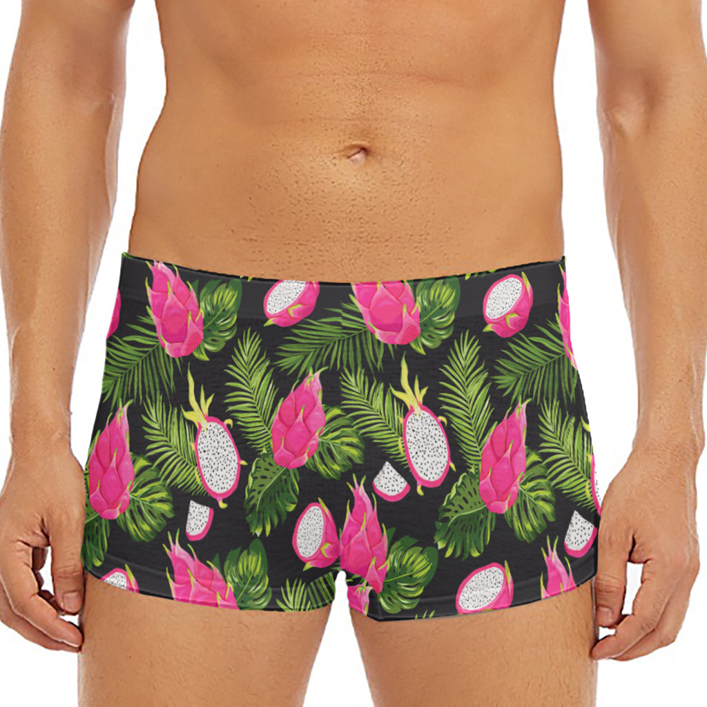 Tropical Pitaya Pattern Print Men's Short Boxer Briefs