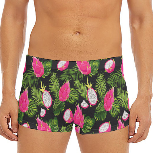 Tropical Pitaya Pattern Print Men's Short Boxer Briefs