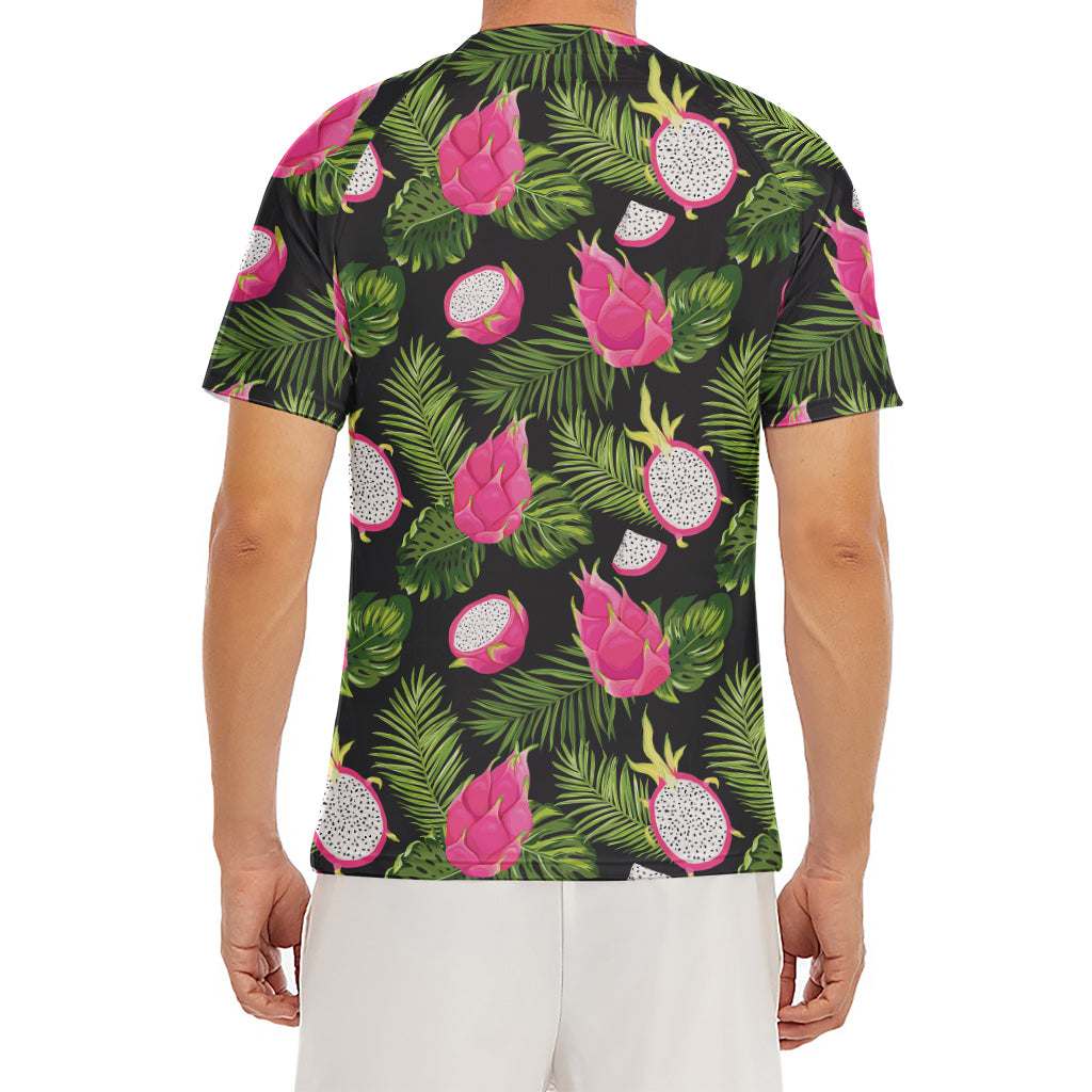 Tropical Pitaya Pattern Print Men's Short Sleeve Rash Guard
