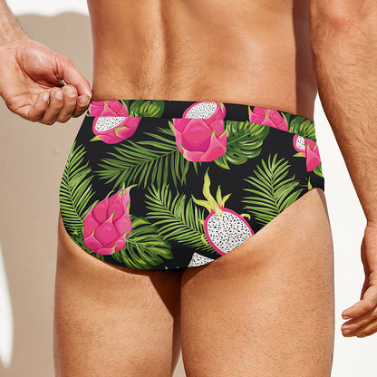 Tropical Pitaya Pattern Print Men's Swim Briefs