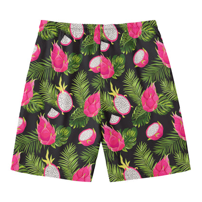 Tropical Pitaya Pattern Print Men's Swim Trunks