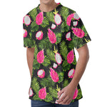 Tropical Pitaya Pattern Print Men's Velvet T-Shirt
