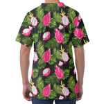 Tropical Pitaya Pattern Print Men's Velvet T-Shirt