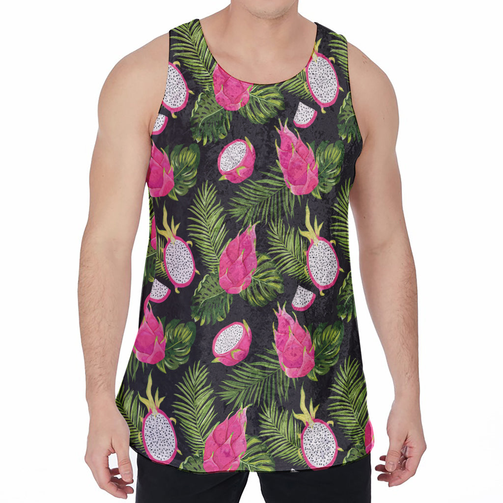Tropical Pitaya Pattern Print Men's Velvet Tank Top