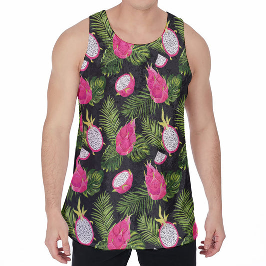 Tropical Pitaya Pattern Print Men's Velvet Tank Top