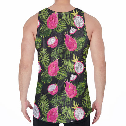 Tropical Pitaya Pattern Print Men's Velvet Tank Top
