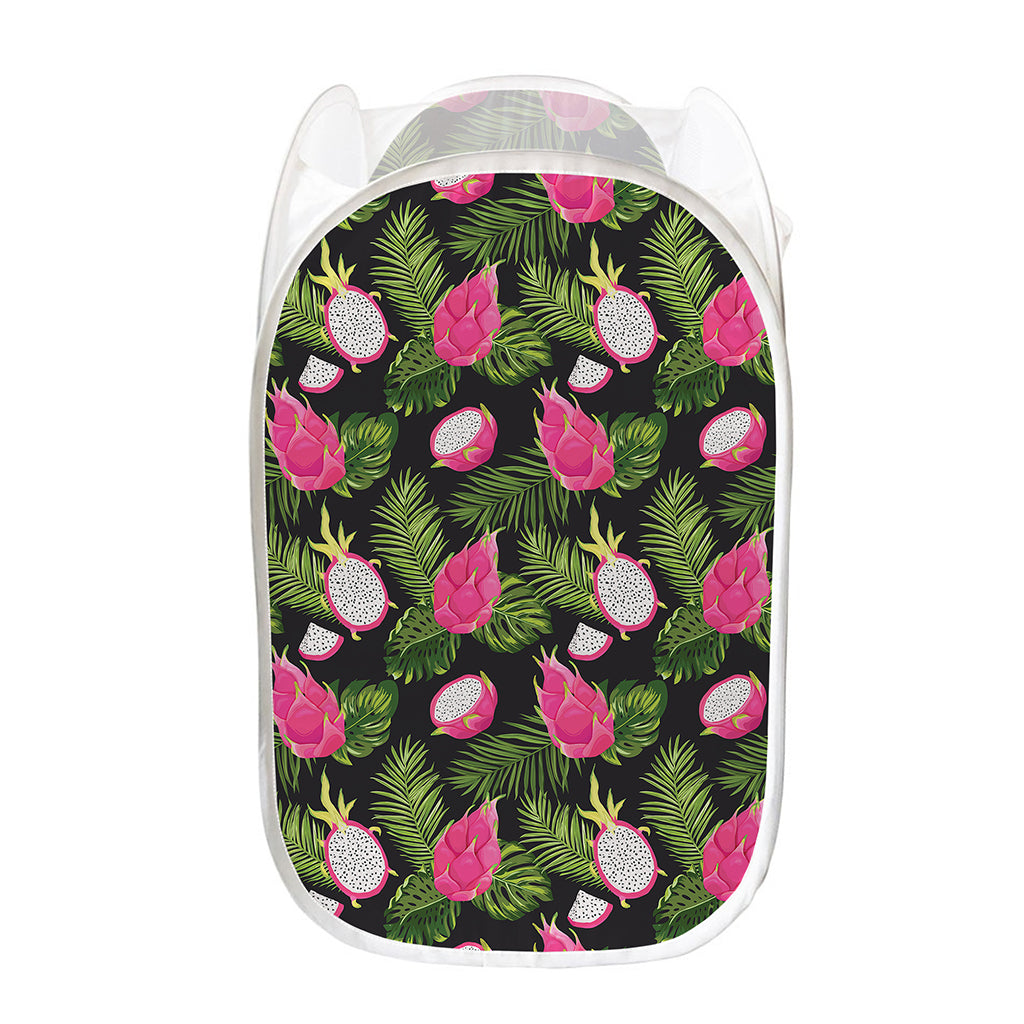 Tropical Pitaya Pattern Print Mesh Laundry Hamper