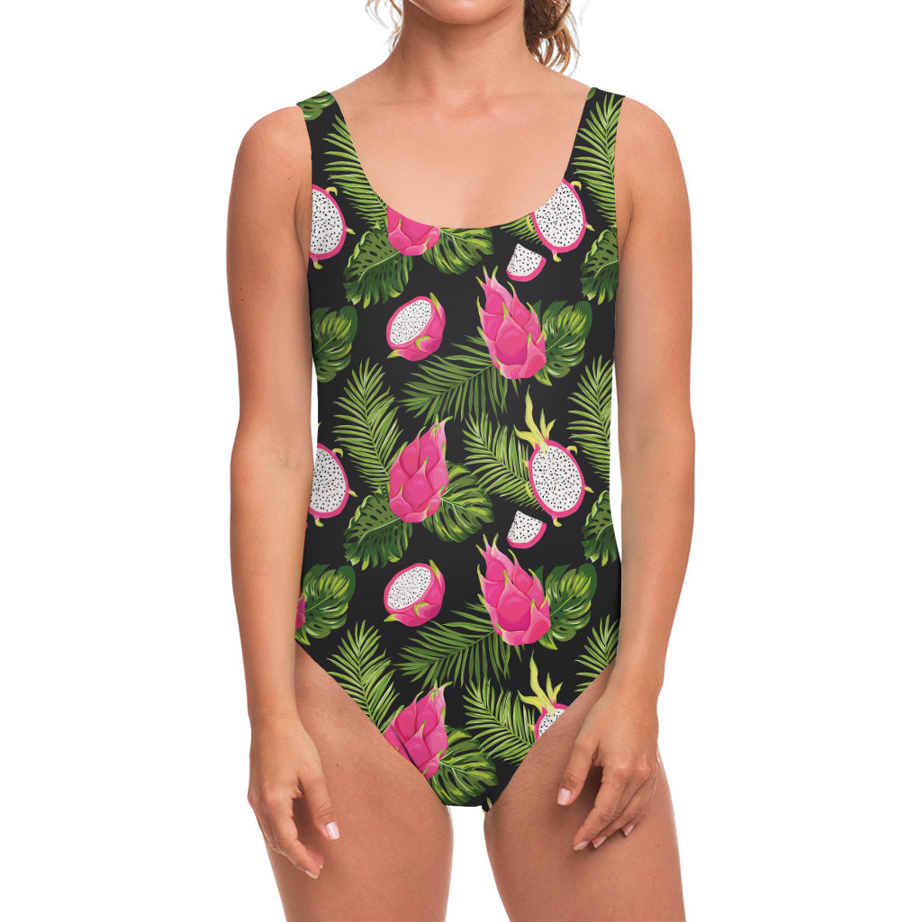 Tropical Pitaya Pattern Print One Piece Swimsuit