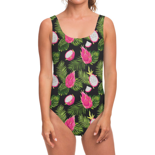 Tropical Pitaya Pattern Print One Piece Swimsuit