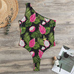 Tropical Pitaya Pattern Print One Shoulder Bodysuit