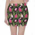 Tropical Pitaya Pattern Print Pencil Mini Skirt
