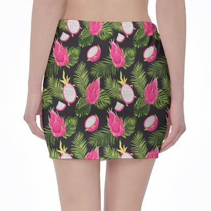 Tropical Pitaya Pattern Print Pencil Mini Skirt
