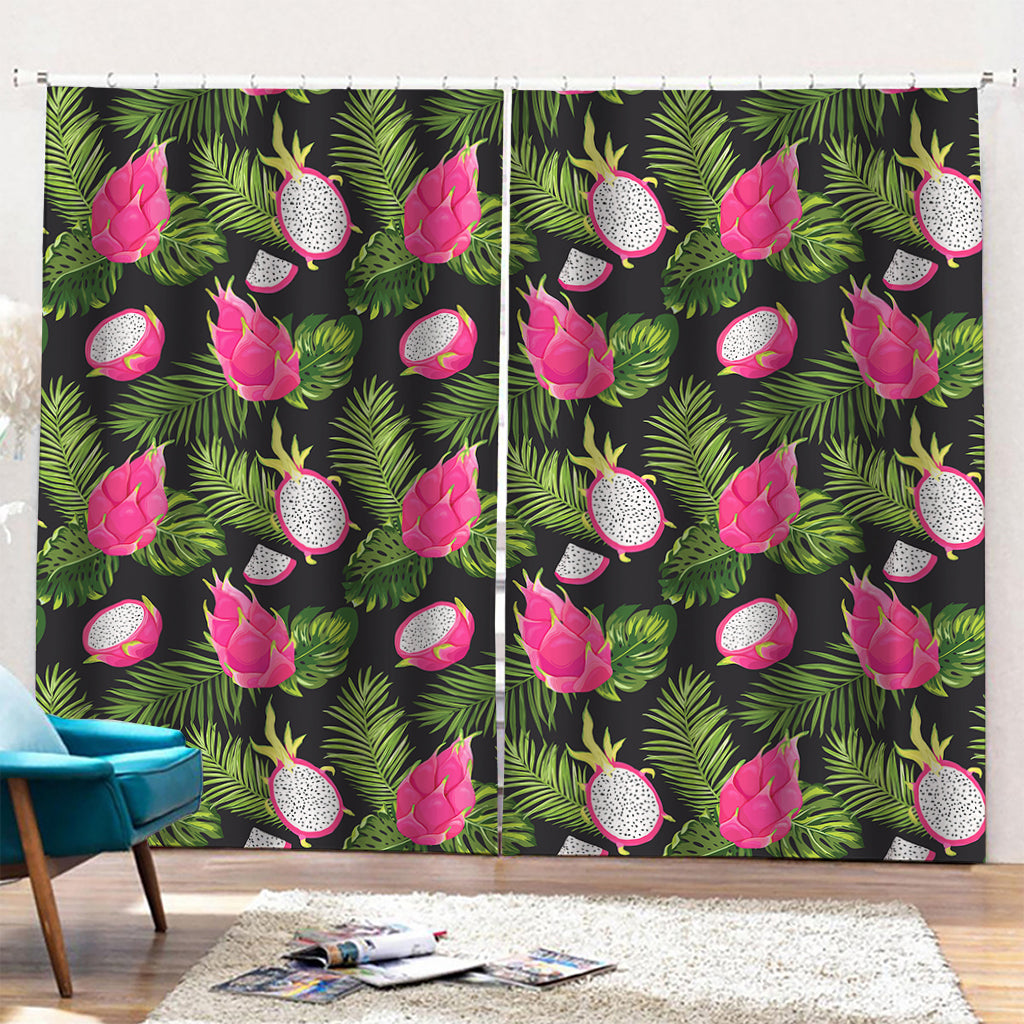 Tropical Pitaya Pattern Print Pencil Pleat Curtains