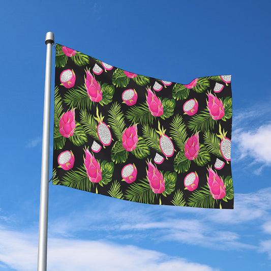 Tropical Pitaya Pattern Print Polyester Flag